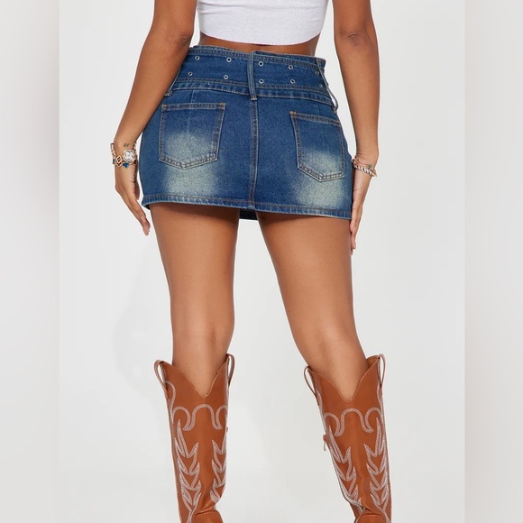Fashion nova Denim Micro Mini Skirt - Dark Wash - Picture 2 of 3